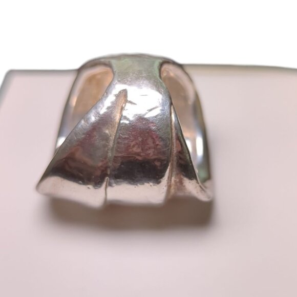 Chunky Sculpted Sterling Silver Wrap Band Ring - Size 7 - Picture 5 of 5